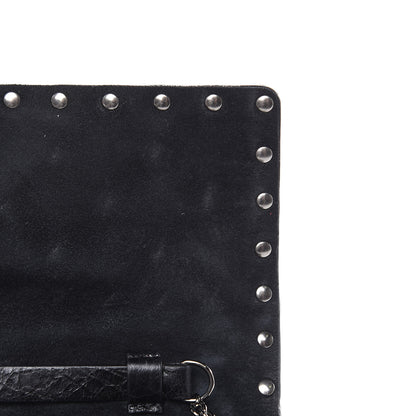 Valentino Garavani Craquele Nappa Rockstud Spike Wallet on Chain Black 9 of 12