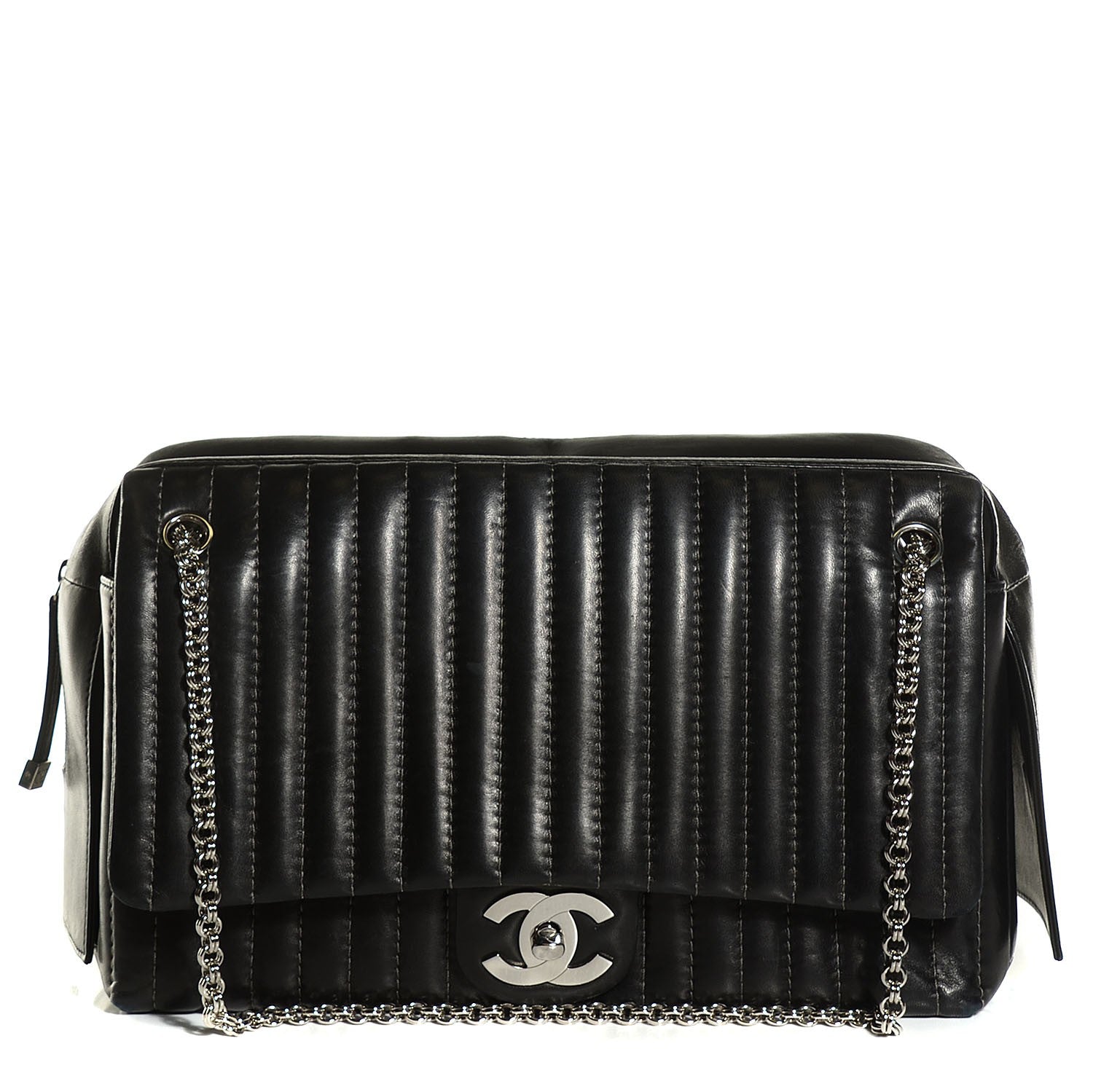 Chanel Lambskin Vertical Quilted Mademoiselle Flap Black 1 of 7