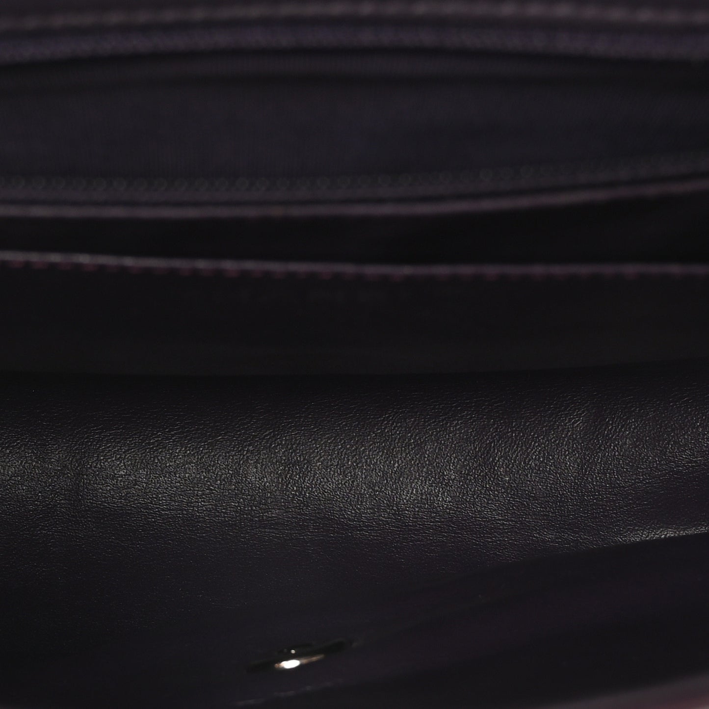 Patent Quilted Jumbo Single Flap Dark Purple