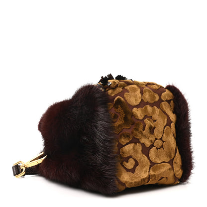 Prada Velvet Sequin Studded Fur Wristlet Handbag Multicolor 4 of 10