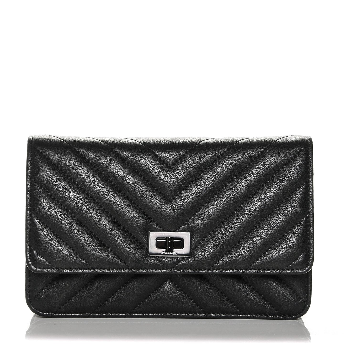 Sheepskin Chevron Quilted Reissue Wallet On Chain WOC So Black