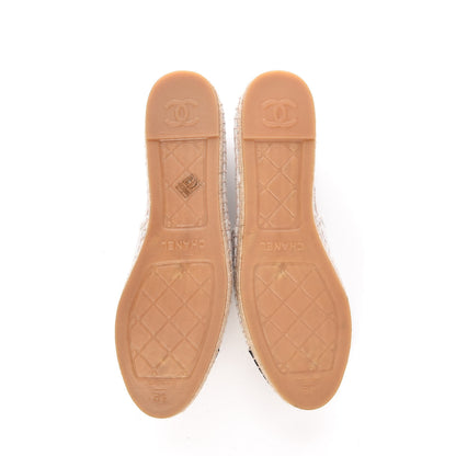 Chanel Linen CC Espadrilles 42 White Black 5 of 10