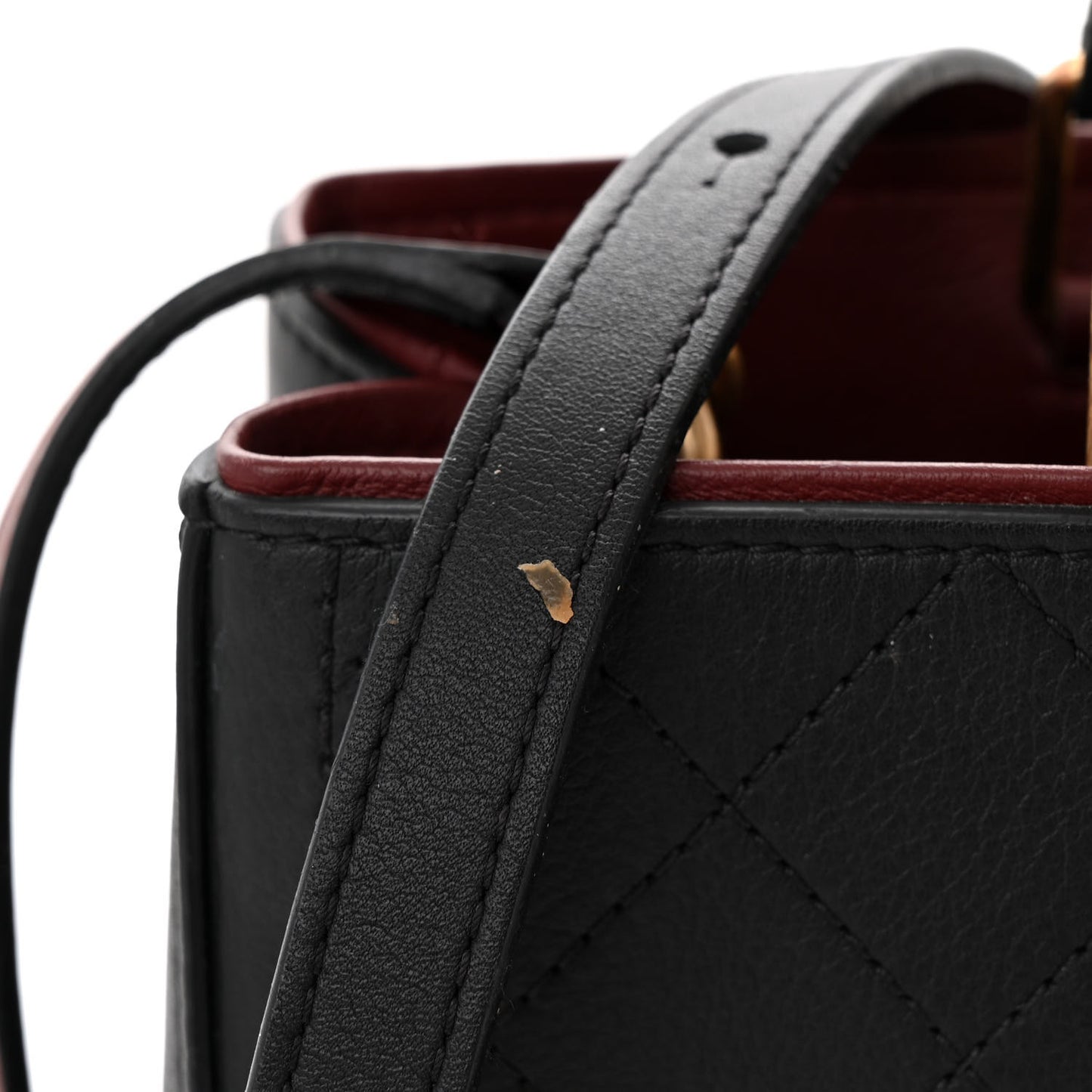 Bullskin Stitched Bi-Color Medium Shopping Tote Black