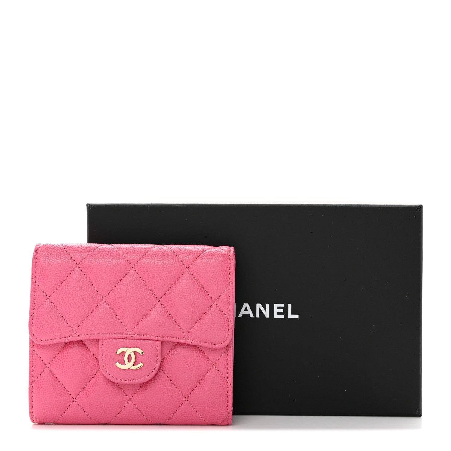 Chanel Caviar Quilted Compact Flap Wallet Pink 9 of 9