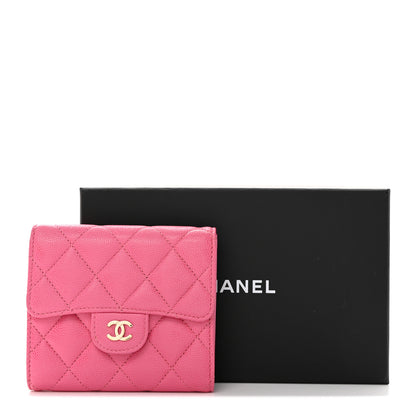 Chanel Caviar Quilted Compact Flap Wallet Pink 9 of 9
