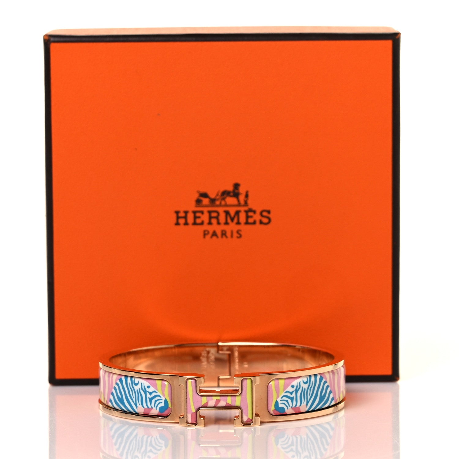 Hermes Enamel Narrow Print Zebres De Tanzania Clic Clac H Bracelet PM Color Patch 5 of 5