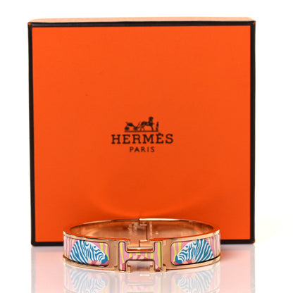 Hermes Enamel Narrow Print Zebres De Tanzania Clic Clac H Bracelet PM Color Patch 5 of 5