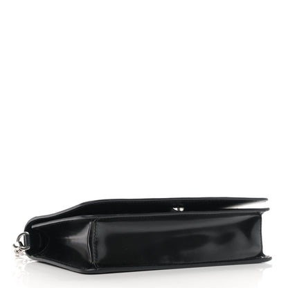 Prada Spazzolato Flap Slide Chain Shoulder Bag Black 4 of 9