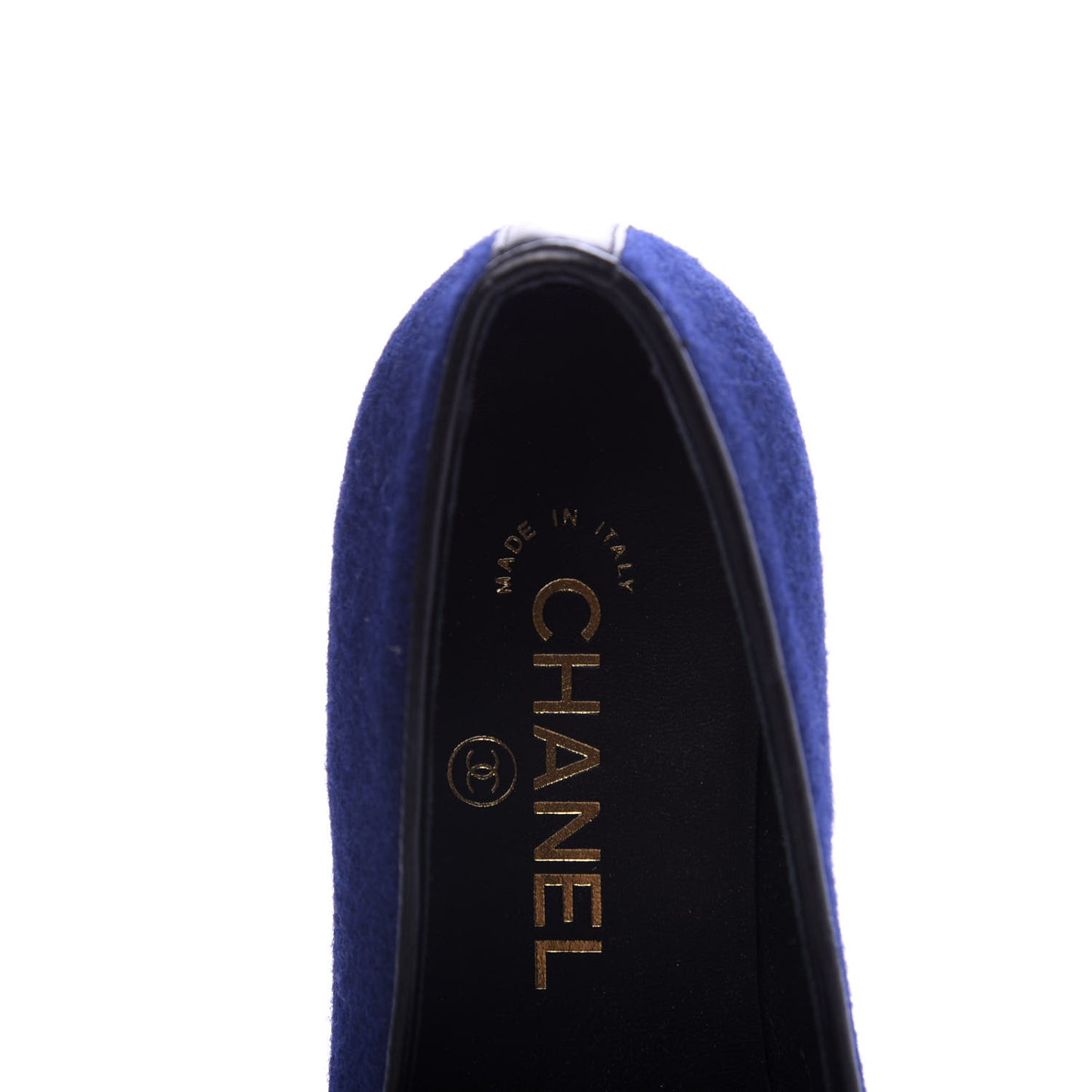 Fabric Lambskin Womens CC Mocassin Loafers 36 Navy Black