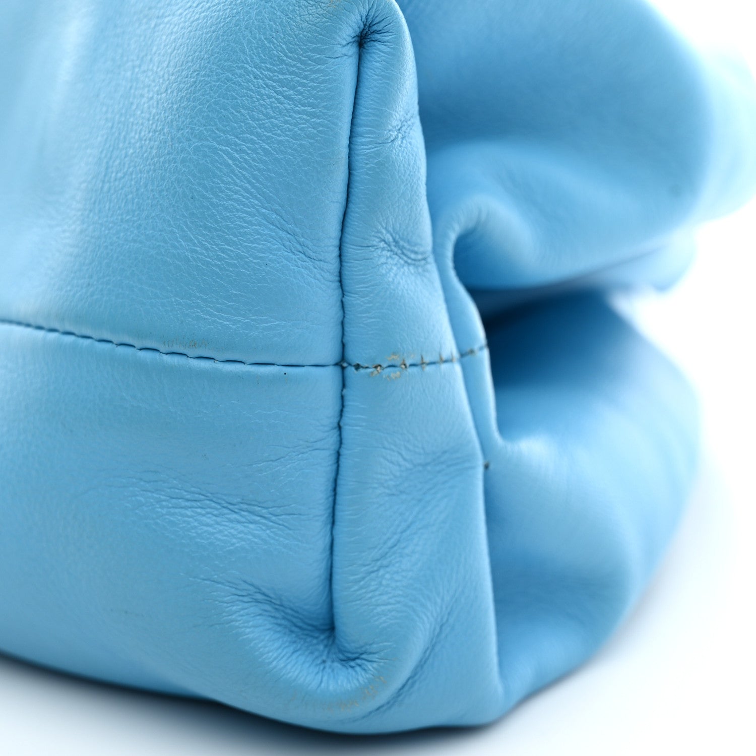 Bottega Veneta Smooth Butter Calf The Pouch Oversized Clutch Sky Blue 9 of 15