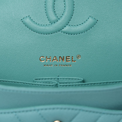 Chanel Caviar Flat Chevron Quilted Medium Double Flap Green 6 of 10