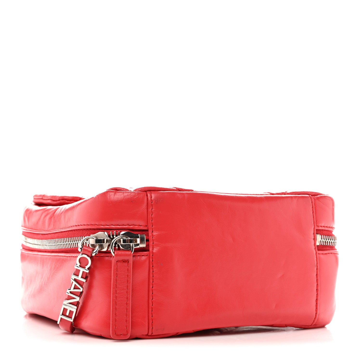 Chanel Aged Calfskin Quilted Top Handle Camera Case Red 4 of 13