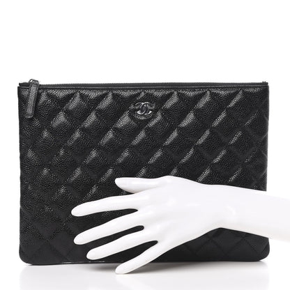 Chanel Caviar Quilted Medium Cosmetic Case Black 2 of 8