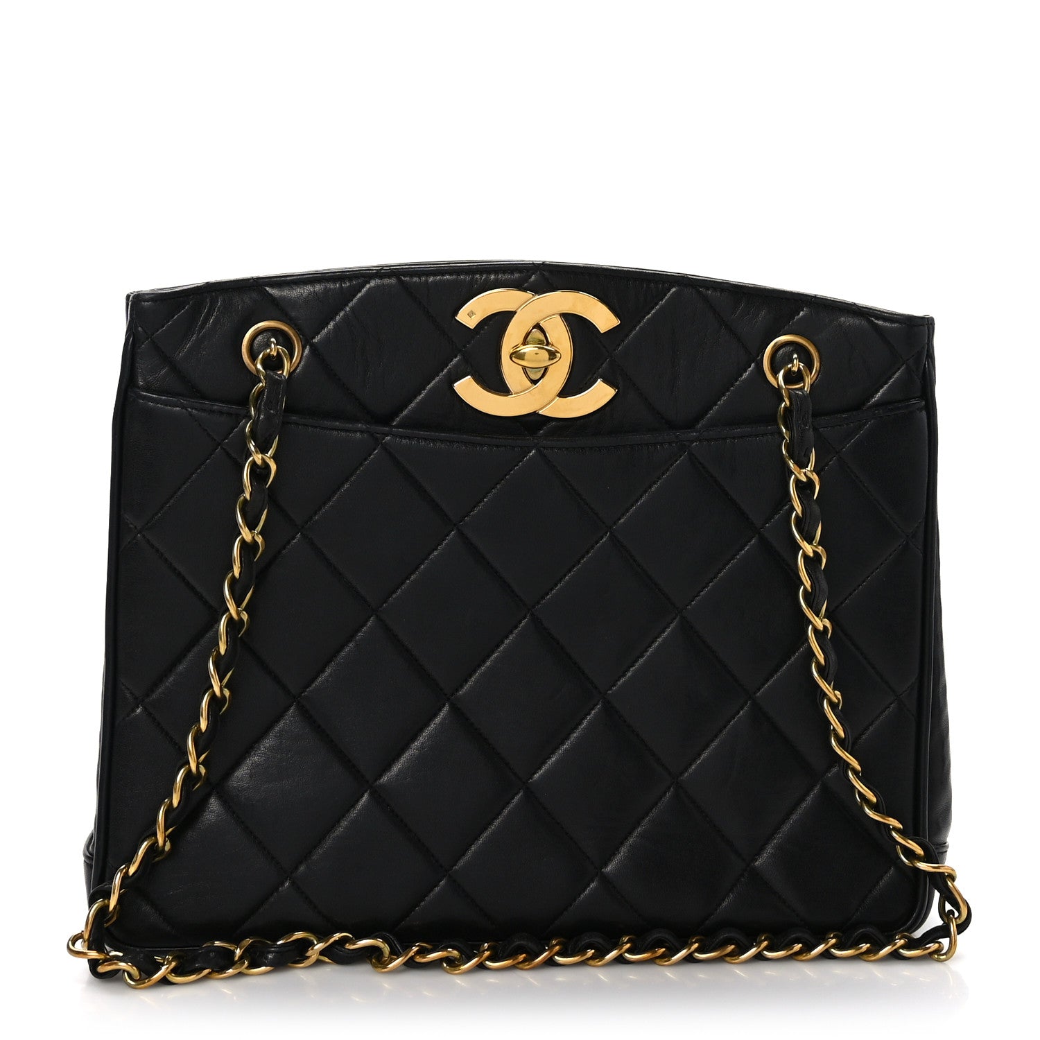 Chanel Lambskin Quilted CC Shoulder Bag Black 1 of 10