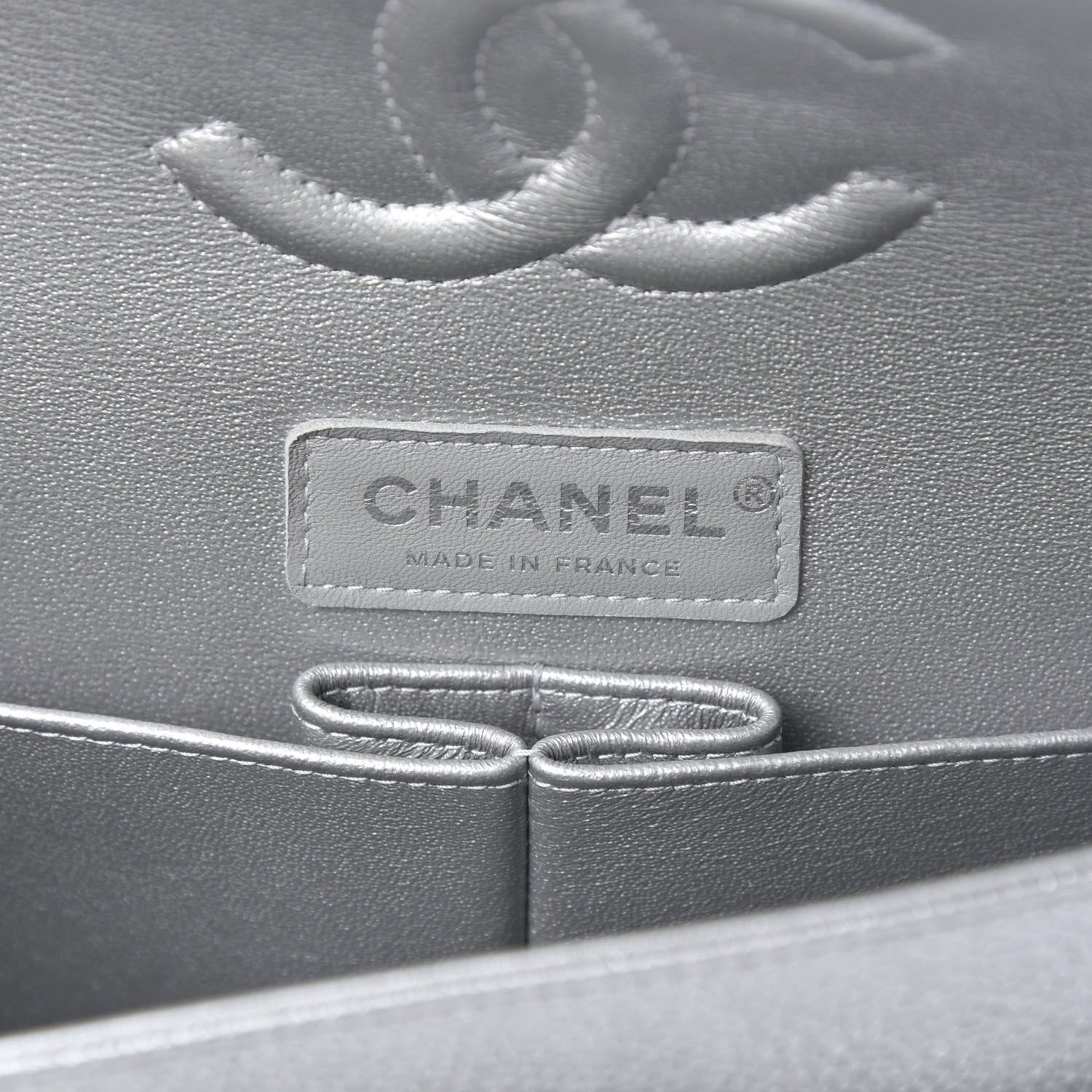 Chanel Metallic Caviar Quilted Medium Double Flap Silver 6 of 12