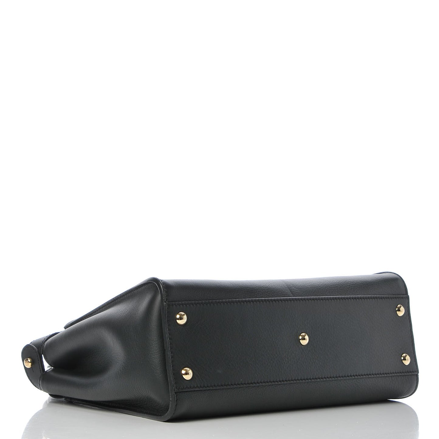 Vitello Seta Shiny Nappa Medium Peekaboo Iconic Satchel Black