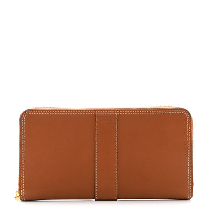 Celine Natural Calfskin Large Zip Around Multifunction Wallet Tan 1 of 8