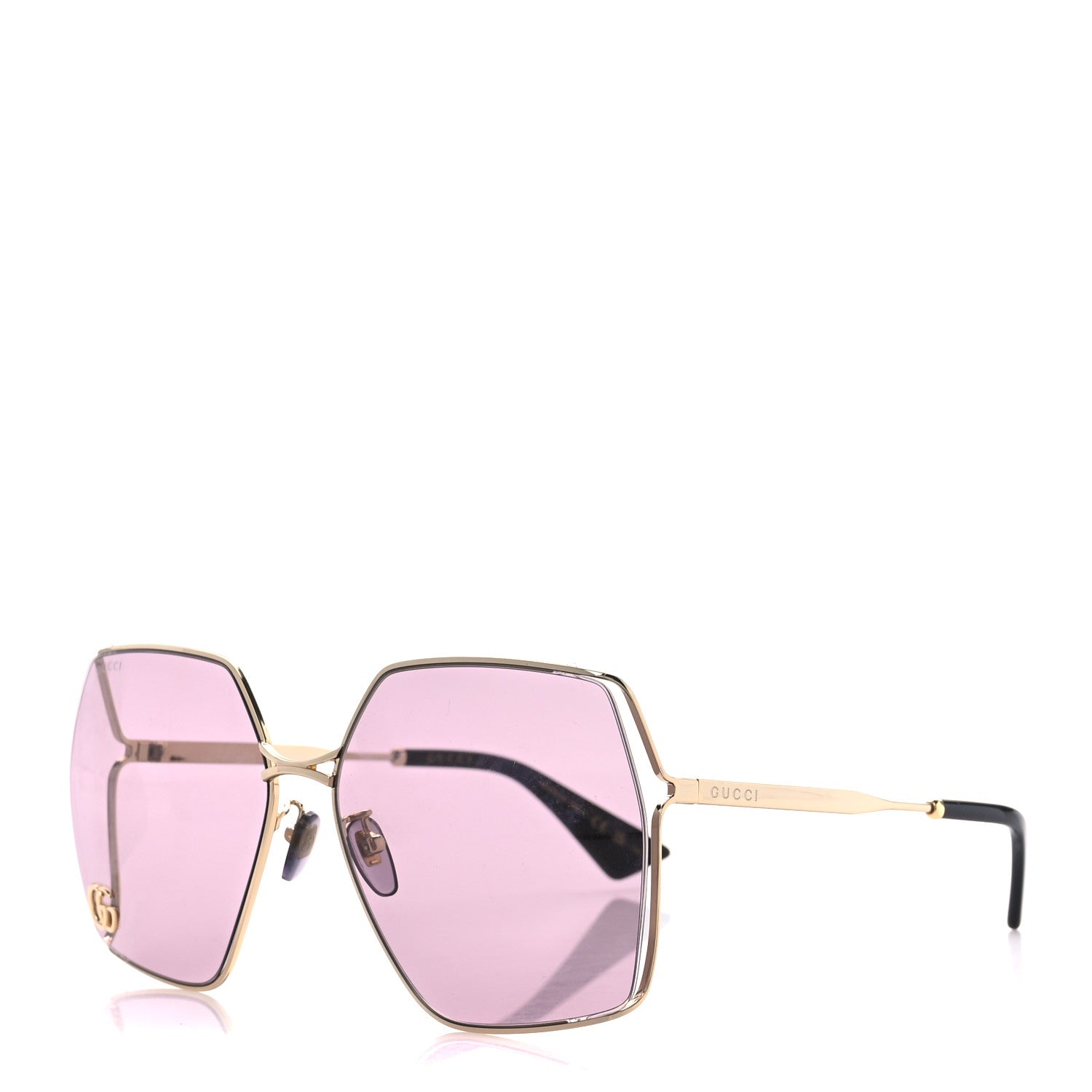 Gucci Oversized Sunglasses GG0817S Purple Gold 1 of 8