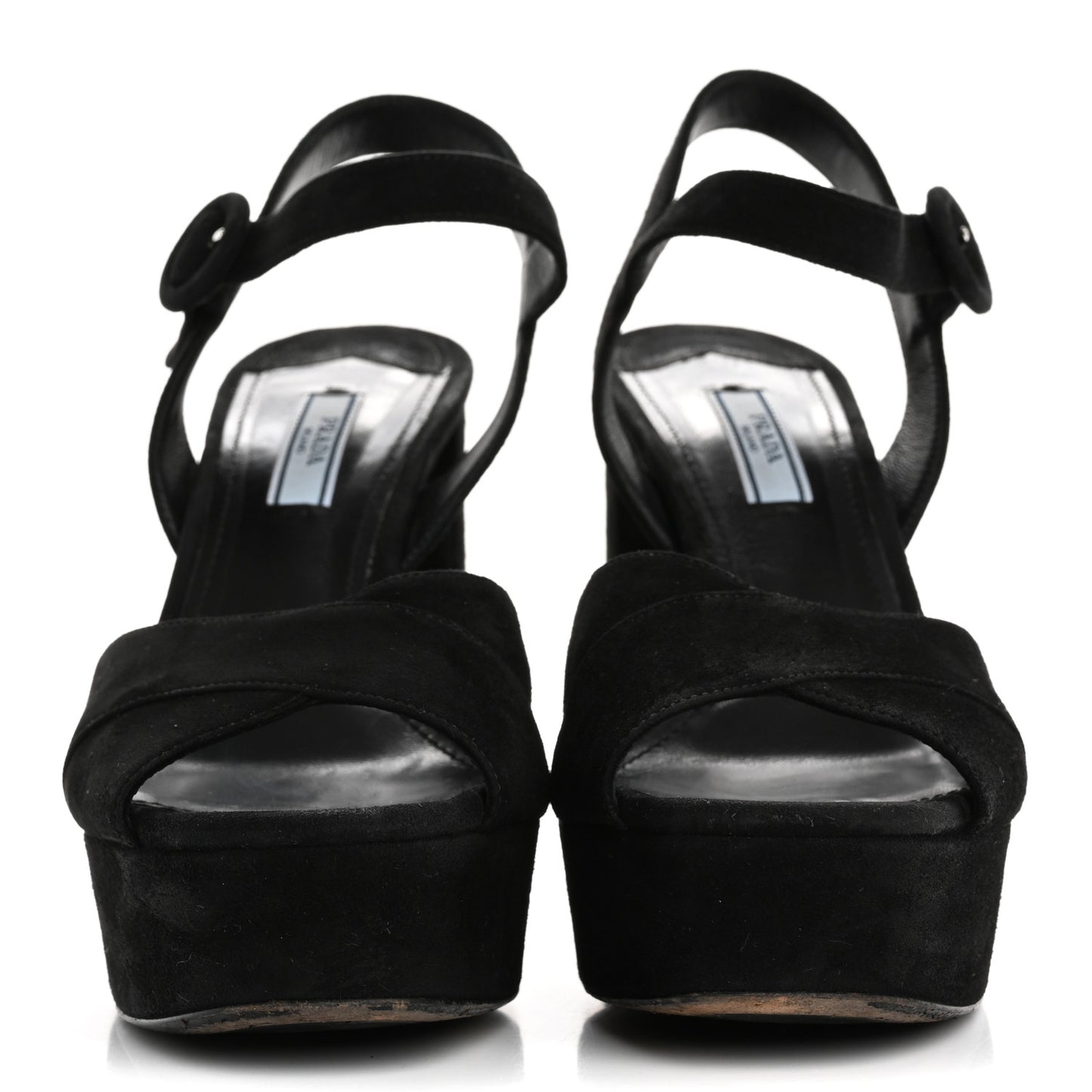 Suede Platform Sandals 39 Black