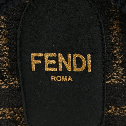 Fendi Fabric Jacquard FF Colibri Lite 85mm Slingback Pumps 39.5 Tobacco Black 8 of 8