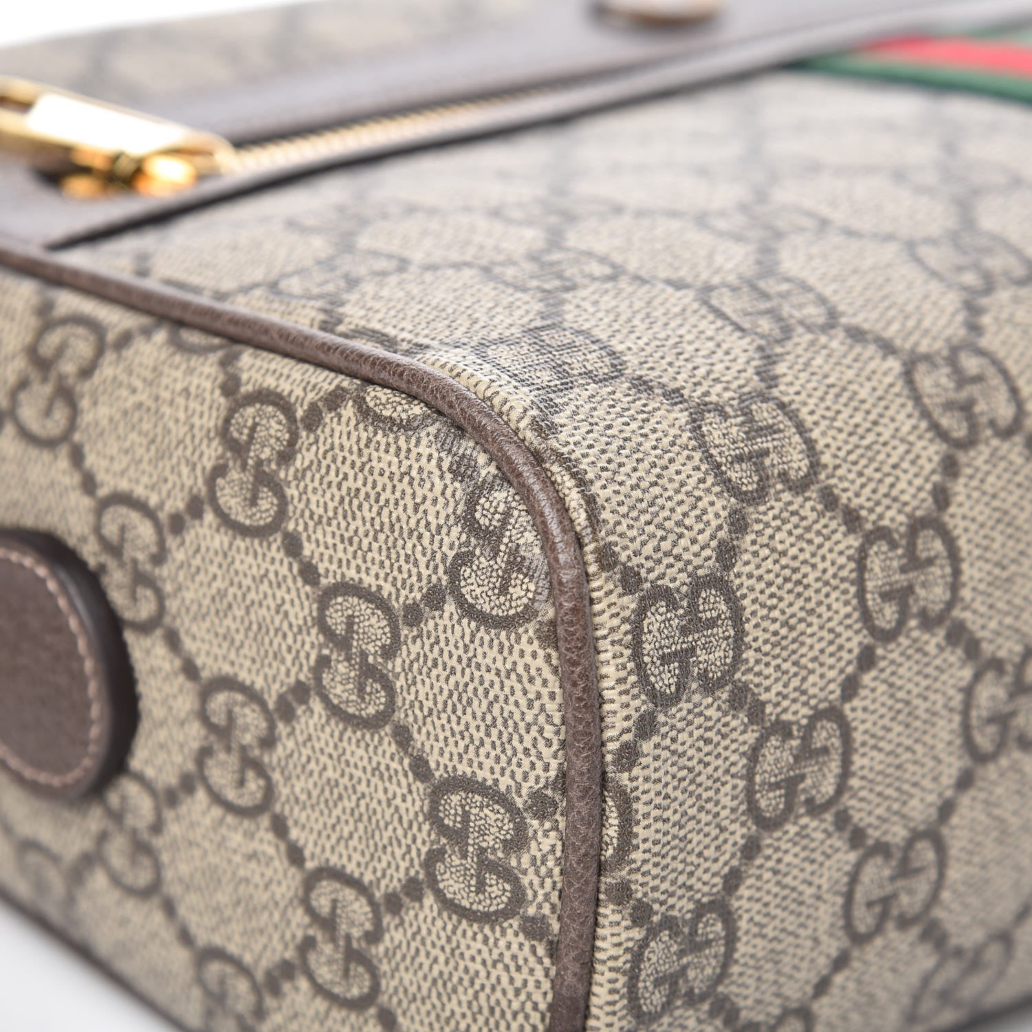 Gucci GG Supreme Monogram Web Small Ophidia Shoulder Bag Brown 10 of 13