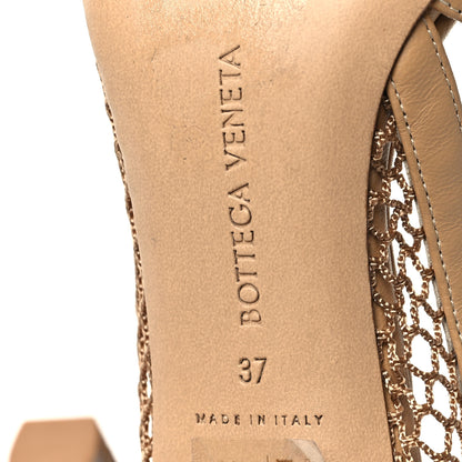 Bottega Veneta Mesh Nappa Chunky Chain Sandals 37 Beige Pony 6 of 7