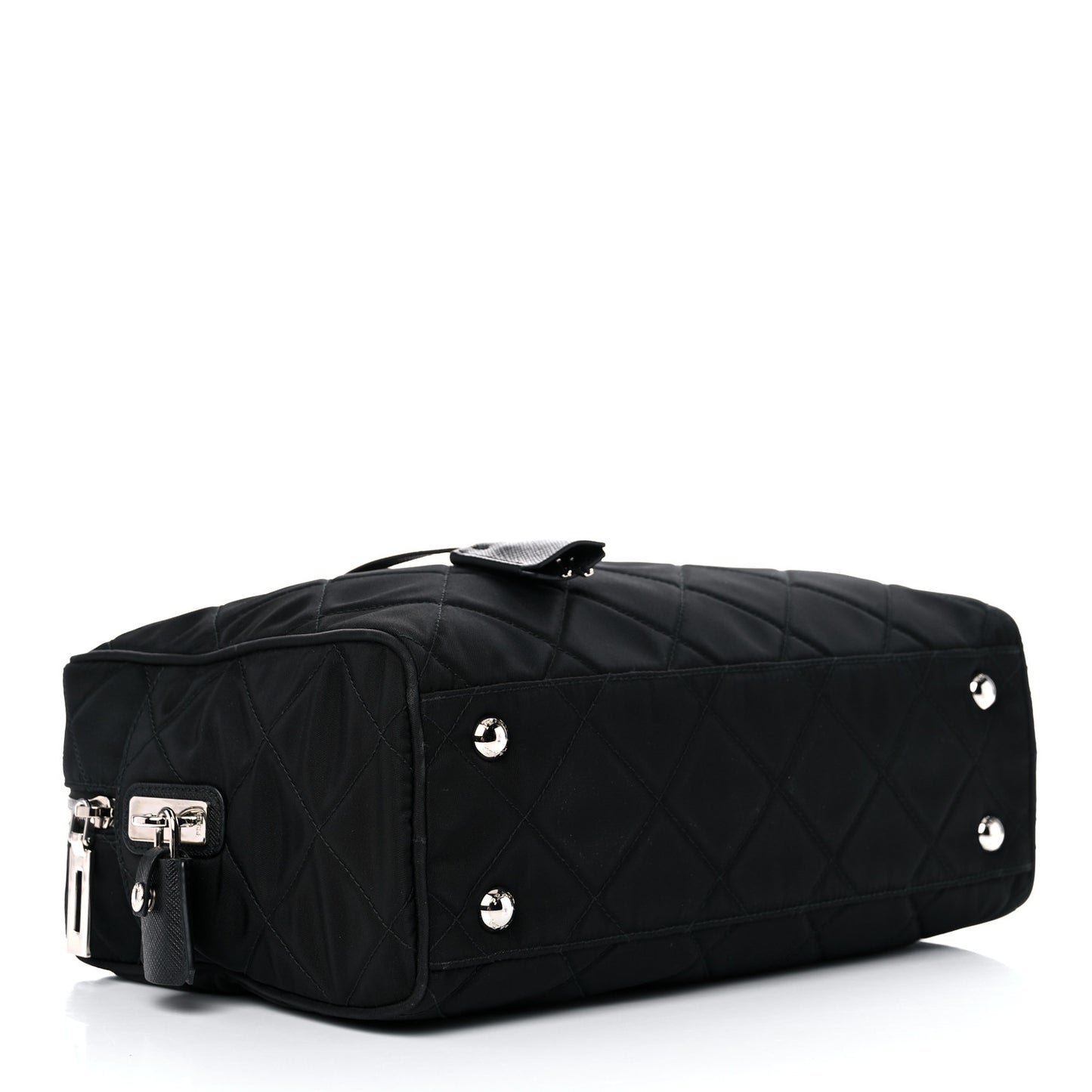 Nylon Tessuto Impuntu Quilted Shoulder Bag Black