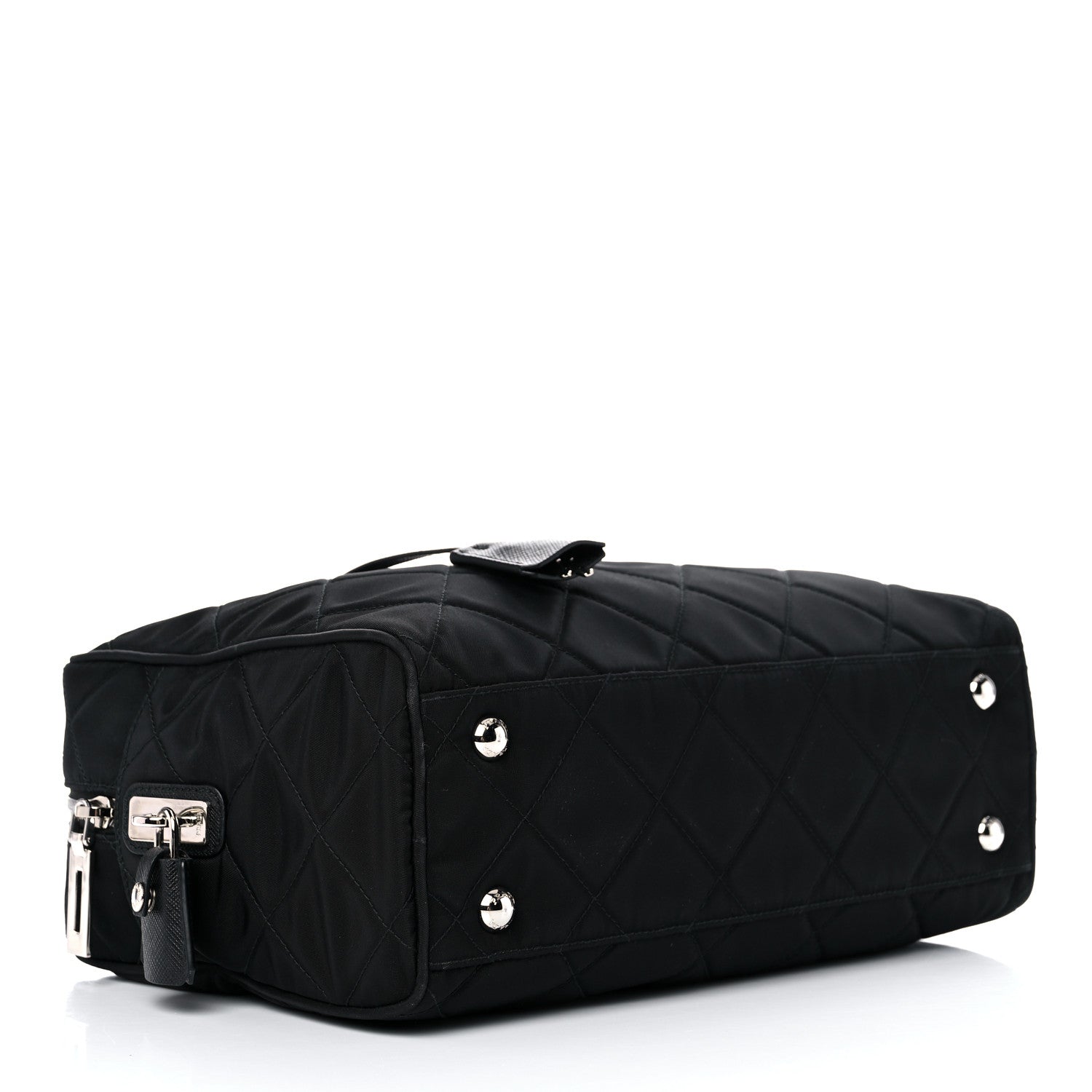 Prada Nylon Tessuto Impuntu Quilted Shoulder Bag Black 4 of 15