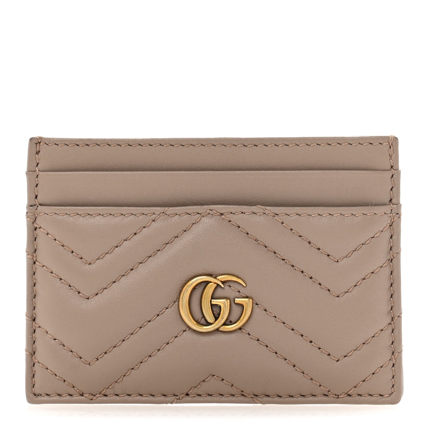 Calfskin Matelasse GG Marmont Card Holder Porcelain Rose