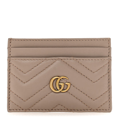 Gucci Calfskin Matelasse GG Marmont Card Holder Porcelain Rose 1 of 10