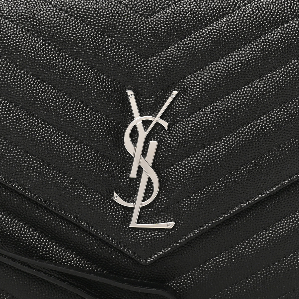 Grain De Poudre Matelasse Chevron Monogram Envelope Clutch Black