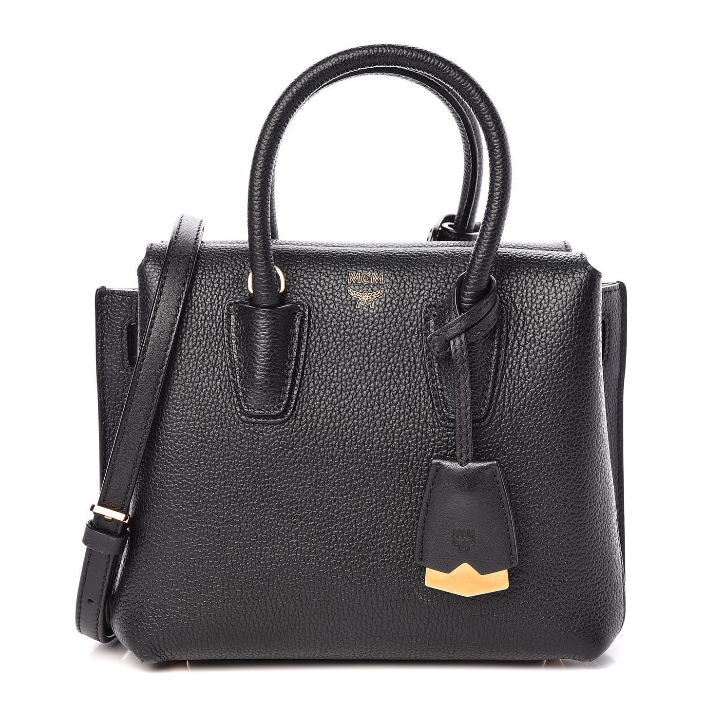 Grained Calfskin Mini Milla Tote Black