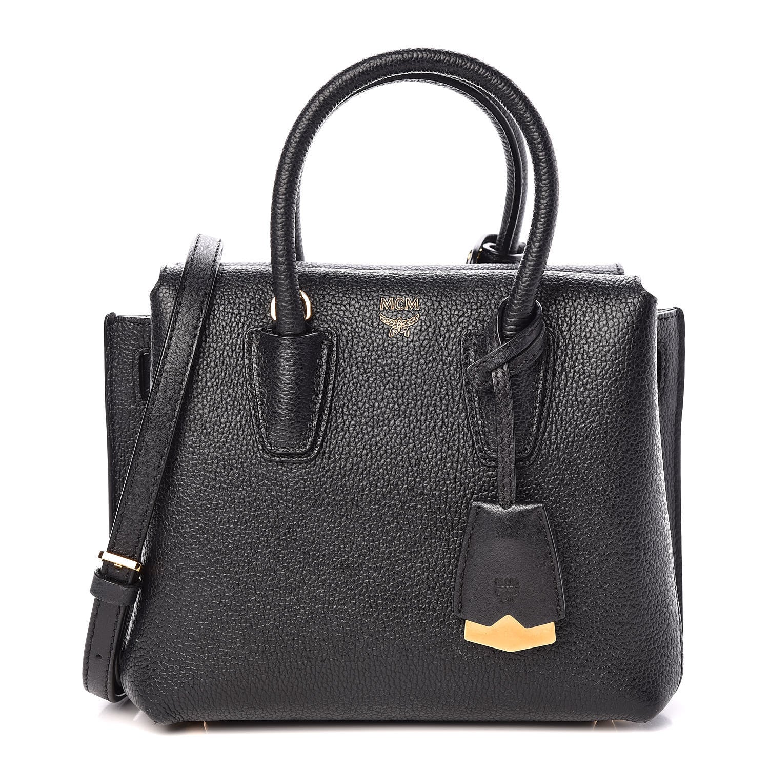 MCM Grained Calfskin Mini Milla Tote Black 1 of 11