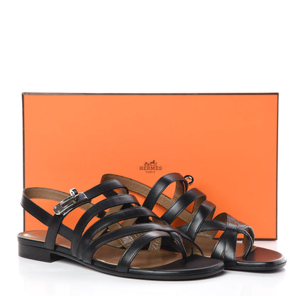 Hermes Calfskin Marine Buckle Sandals 36 Black 8 of 8