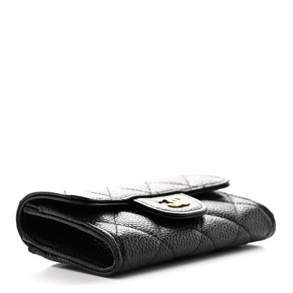Chanel Caviar Quilted Flap Card Holder Wallet Black 4 of 9