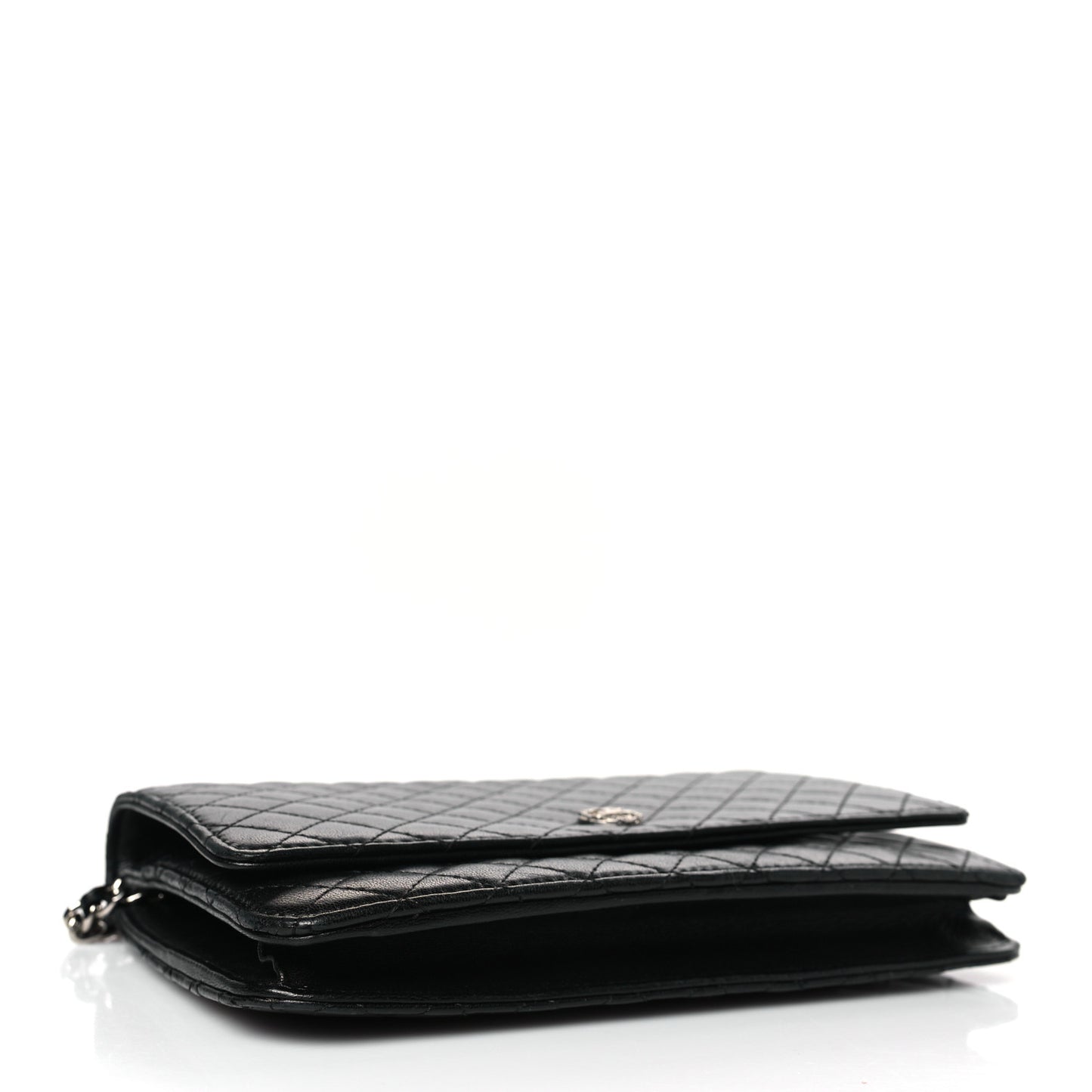 Lambskin Micro Quilted Wallet On Chain WOC Black