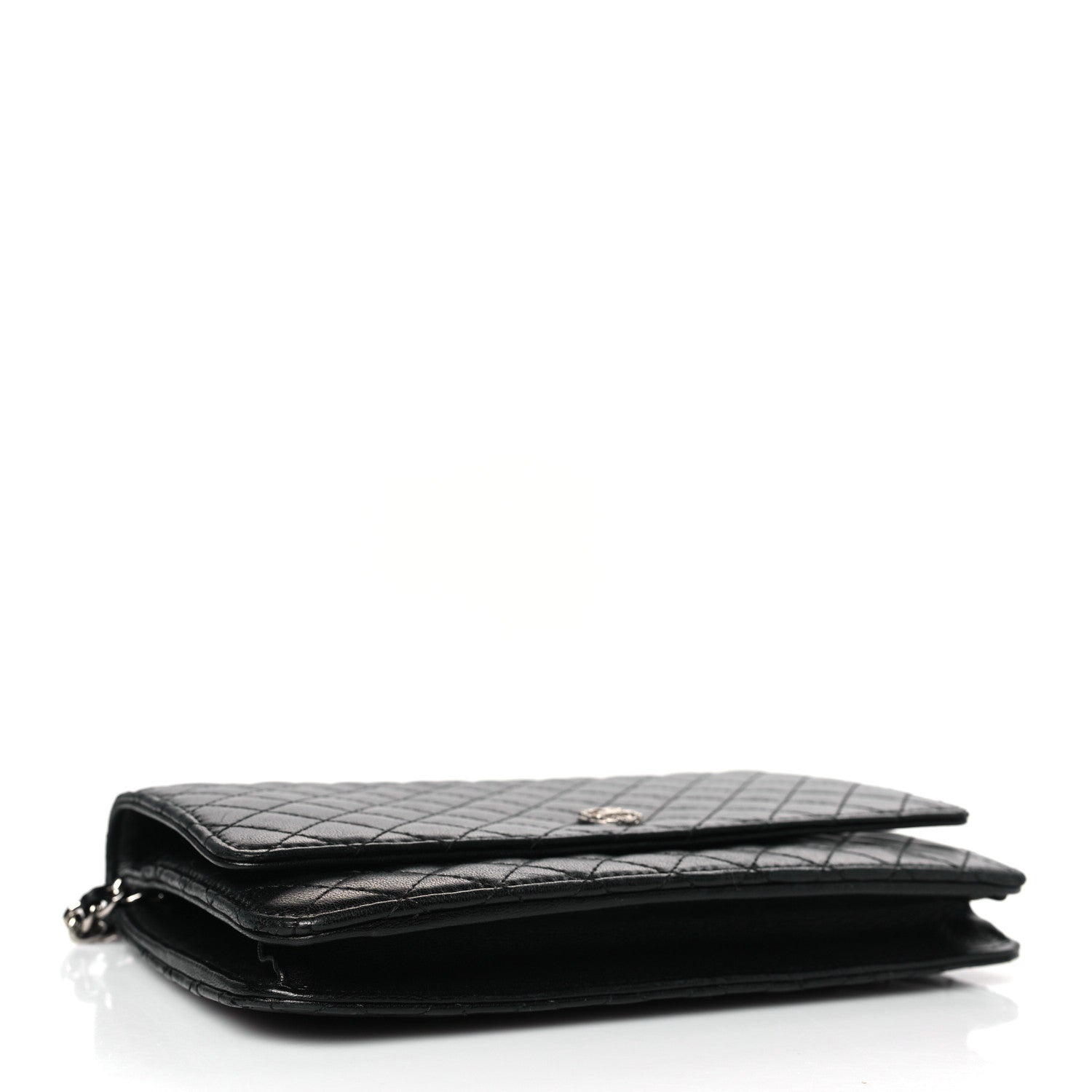 Chanel Lambskin Micro Quilted Wallet On Chain WOC Black 4 of 11