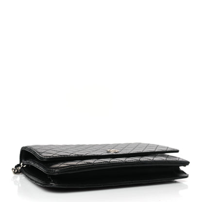 Chanel Lambskin Micro Quilted Wallet On Chain WOC Black 4 of 11
