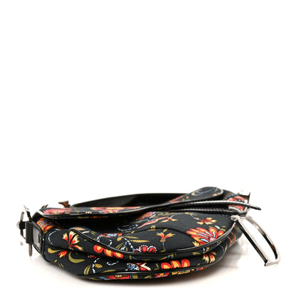 Christian Dior Canvas Floral Saddle Bag Black 4 of 10