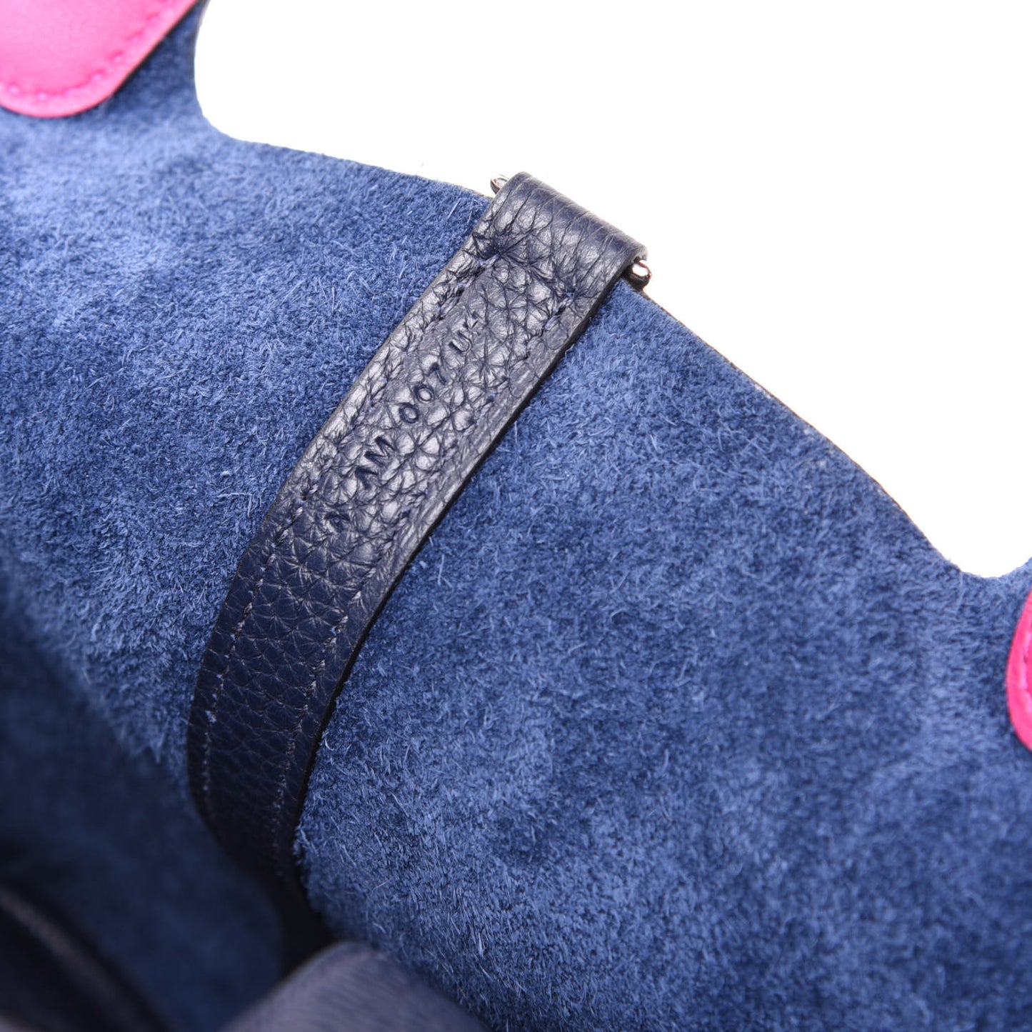 Taurillon Clemence Swift Picotin Lock 18 PM Bleu Nuit Rose Pourpre