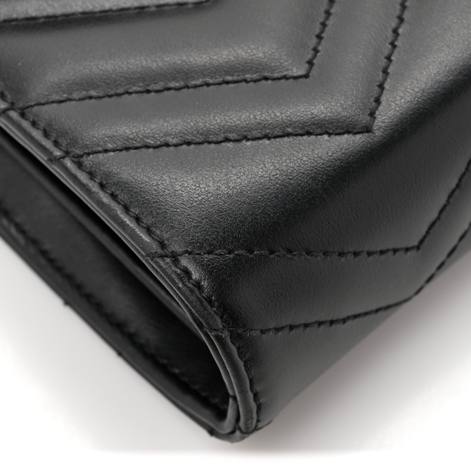 Gucci Calfskin Matelasse GG Marmont Chain Wallet Black 17 of 20