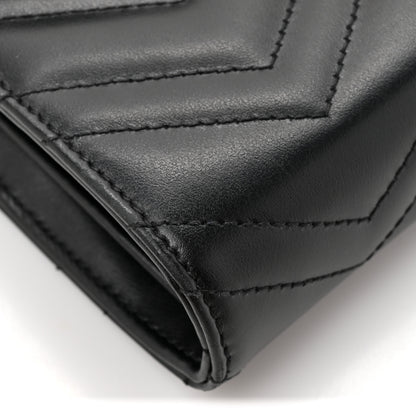 Gucci Calfskin Matelasse GG Marmont Chain Wallet Black 17 of 20