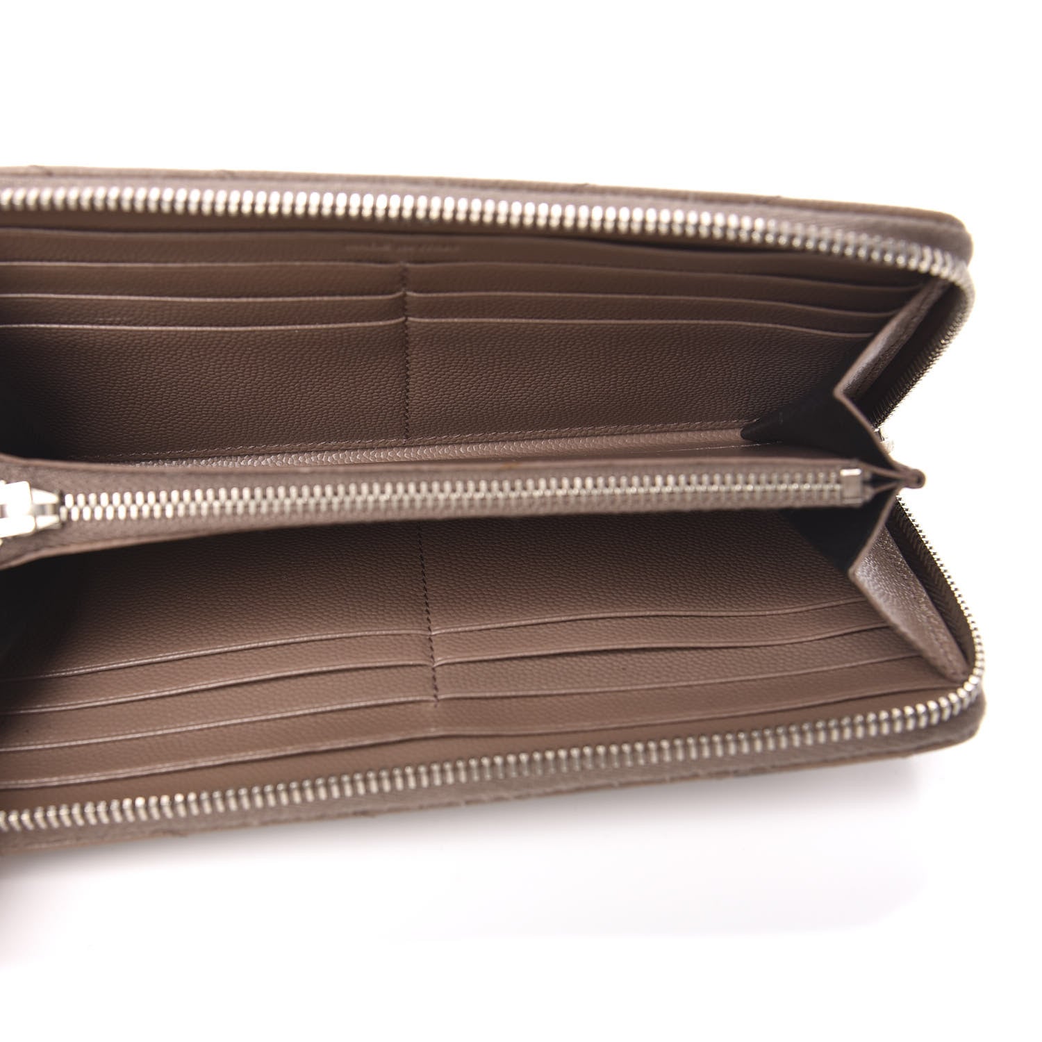 Saint Laurent Grain De Poudre Matelasse Chevron Monogram Zip Around Wallet Fard 5 of 8