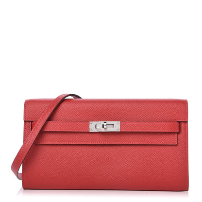 Hermes Epsom Kelly Wallet To Go Rouge Casaque 1 of 11
