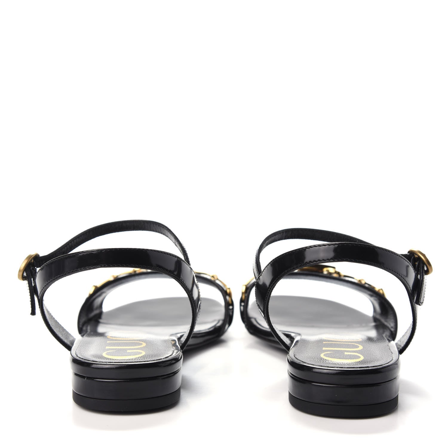 Gucci Patent GG Flat Sandals 35 Black 7 of 12
