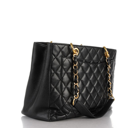 Chanel Caviar Quilted Grand Shopping Tote GST Black 3 of 10