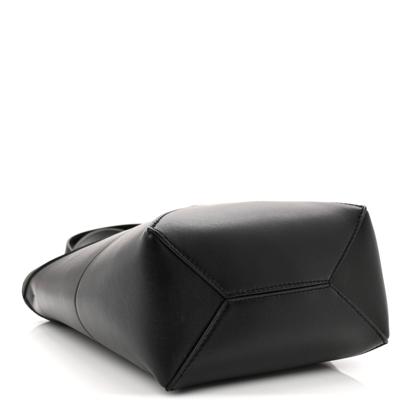 Shiny Calfskin Mini Puzzle Fold Tote Black