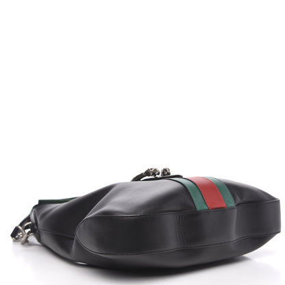 Gucci Calfskin Web Stripe Medium Dionysus Hobo Black 5 of 13