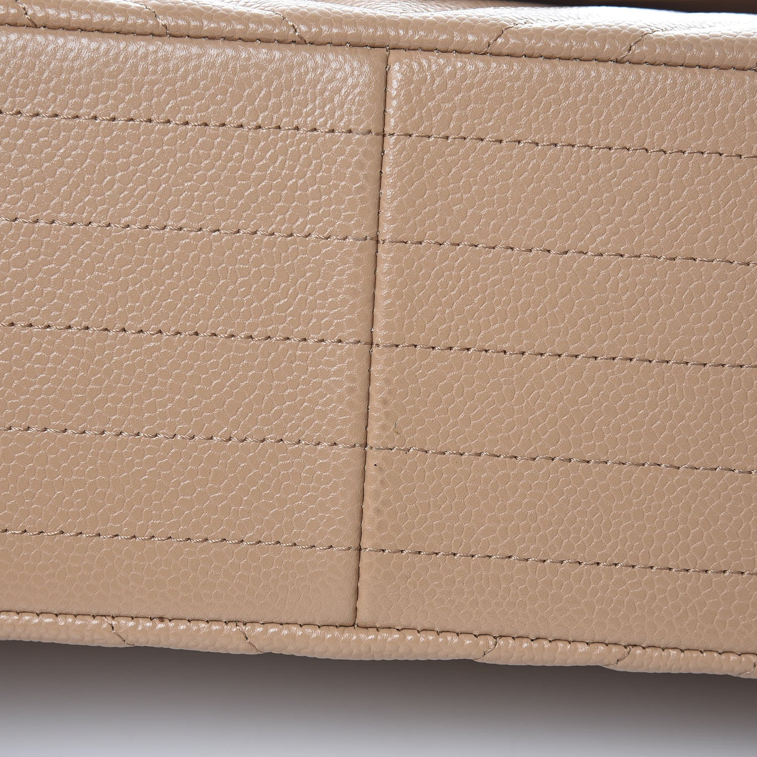 Chanel Caviar Chevron Quilted Jumbo Double Flap Beige 10 of 12