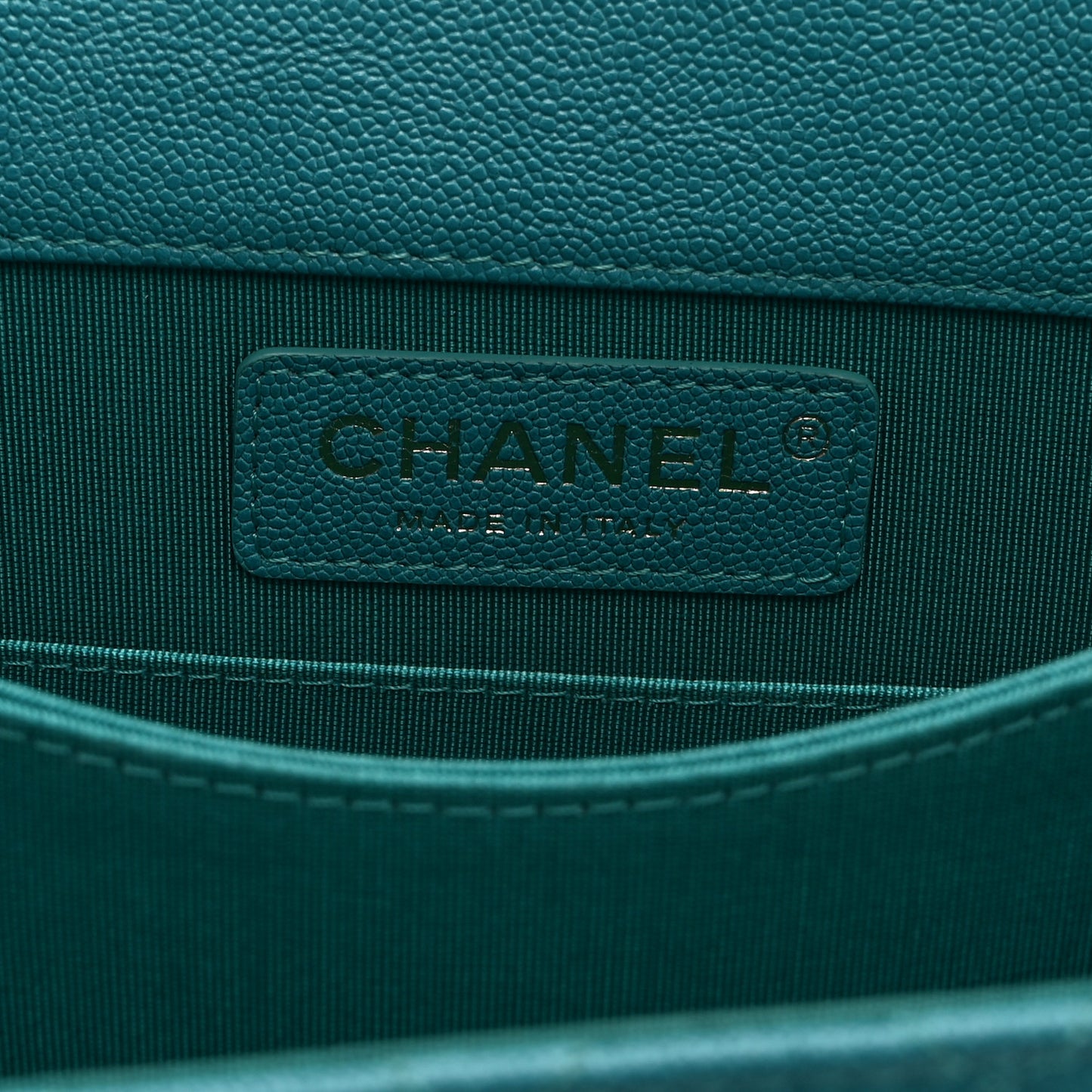Caviar Quilted North South Boy Flap Turquoise